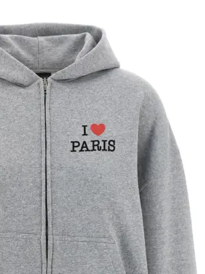 'I Love Paris & Balenciaga' hoodie Woman BALENCIAGA Gray