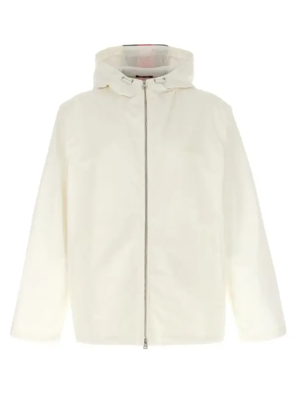 Nastro Web Water Repellent Jacket GUCCI White