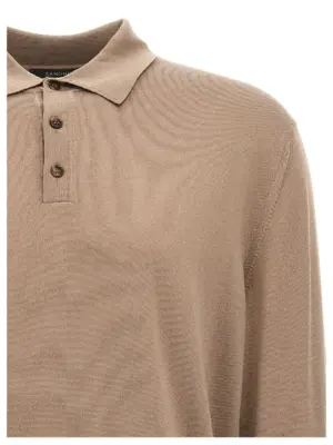 Virgin wool polo shirt Man ZANONE Brown