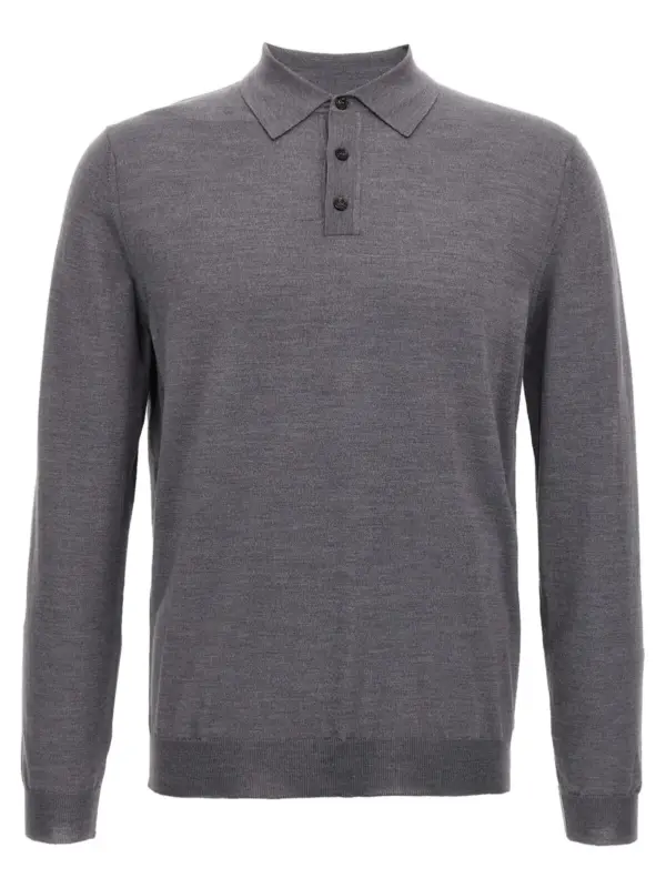 Virgin wool polo shirt ZANONE Gray