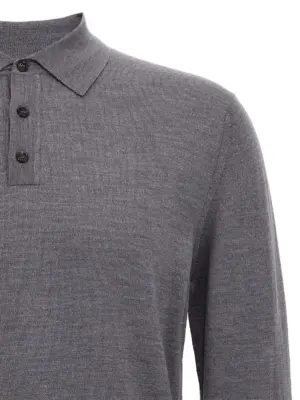 Virgin wool polo shirt Man ZANONE Gray