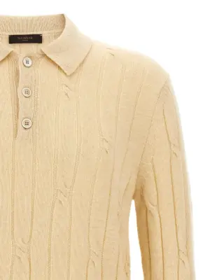 Braided wool polo shirt Man ZANONE Beige