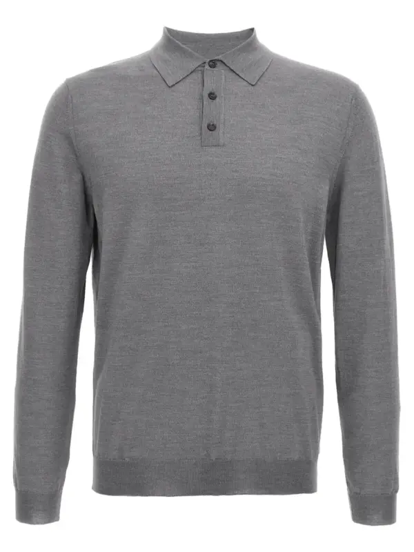 Virgin wool polo shirt ZANONE Gray
