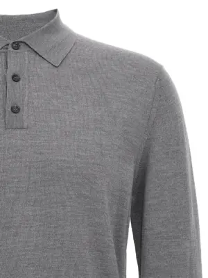 Virgin wool polo shirt Man ZANONE Gray