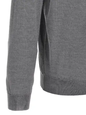 Virgin wool polo shirt 70% cachemire 30% silk ZANONE Gray