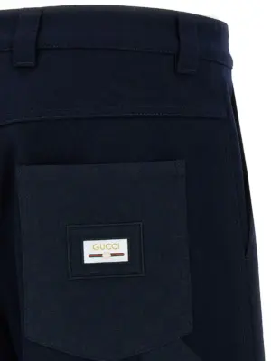 'Gucci Incrocio GG' pants 100% cotton GUCCI Blue