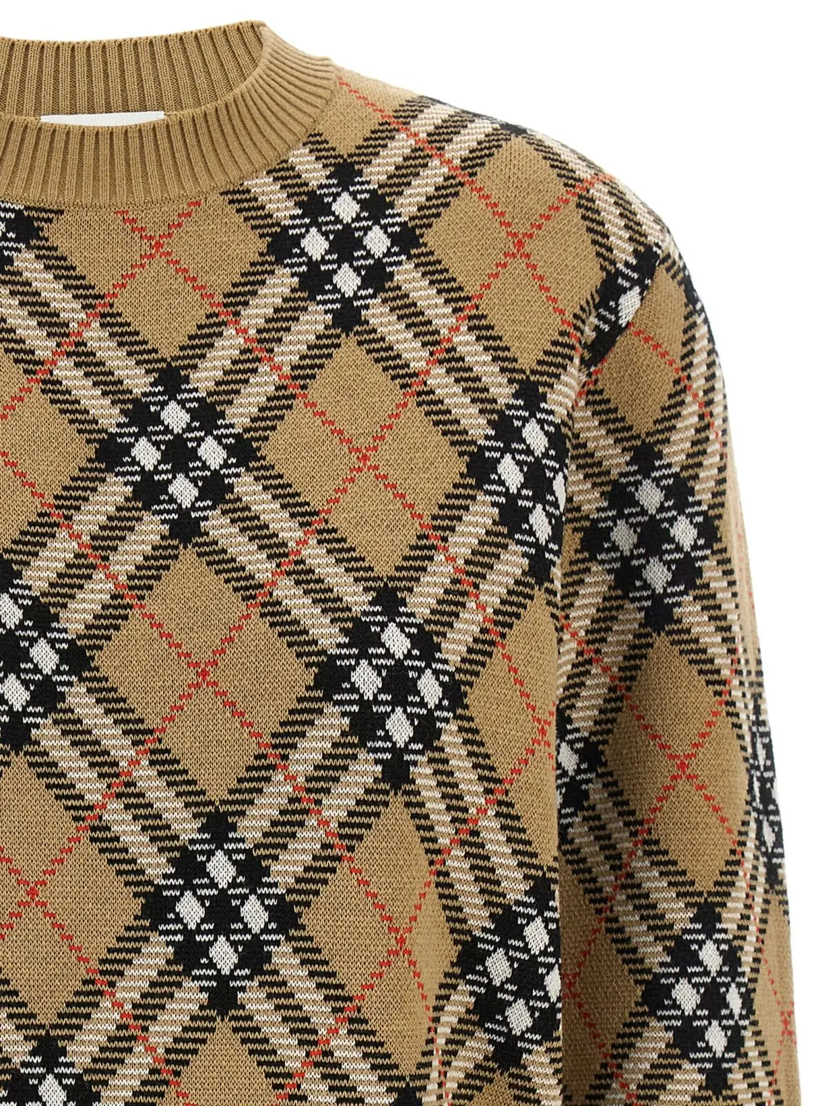 Светр у клітинку Burberry Check Burberry Бежевий 3 Burberry Check sweater Woman BURBERRY Beige