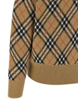Burberry Check sweater 95% wool 5% polyester BURBERRY Beige