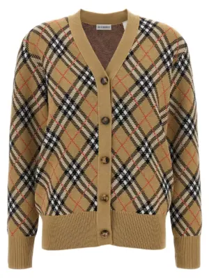 Cardigan Burberry Check BURBERRY Beige
