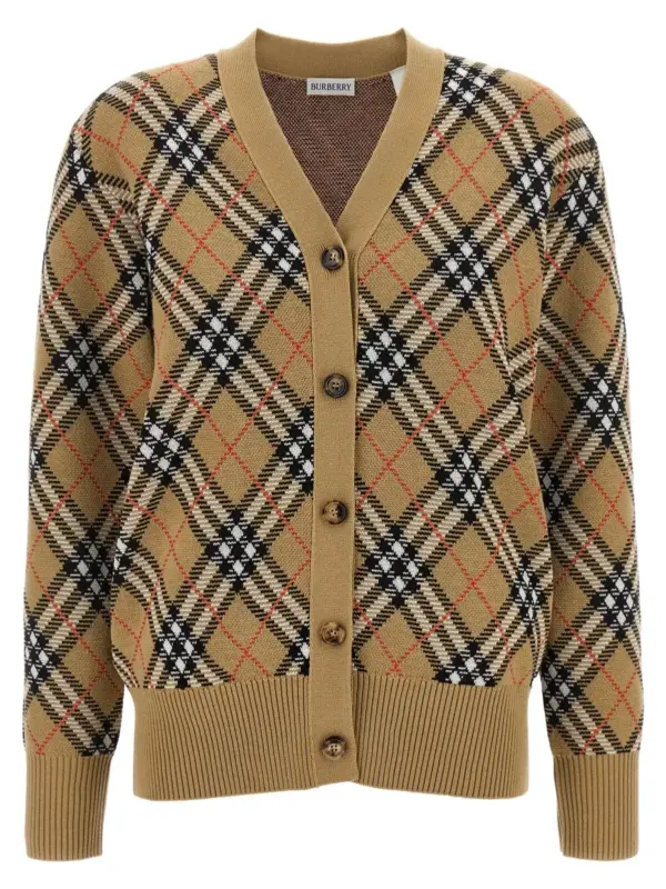 Cardigan Burberry Check BURBERRY Beige