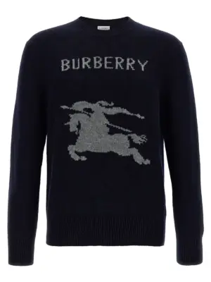 Logo intarsia sweater BURBERRY Blue