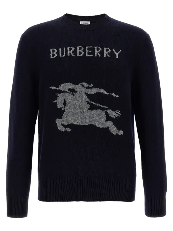 Logo intarsia sweater BURBERRY Blue