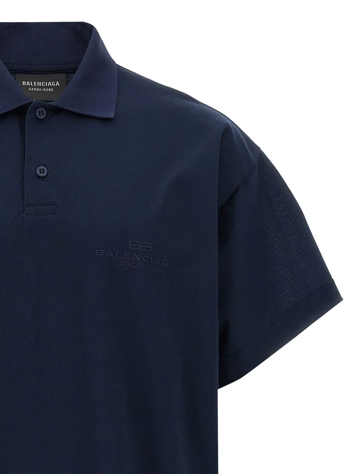 Поло Balenciaga з вишивкою Синє 3 Embroidery polo shirt Man BALENCIAGA Blue