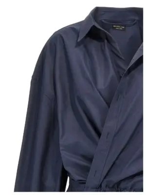 'Stile Camicia Mini' dress Woman BALENCIAGA Blue