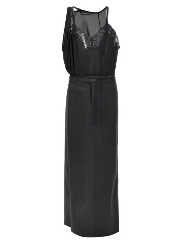 'Patched Slip' dress BALENCIAGA Black