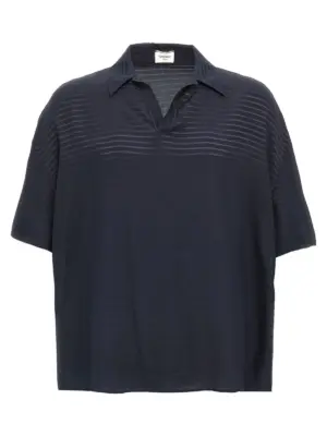 Silk polo shirt SAINT LAURENT Blue