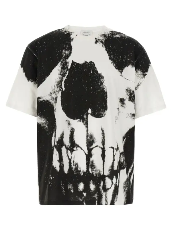'Skull' T-shirt MCQUEEN White/Black