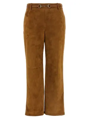 Suede pants GUCCI Brown