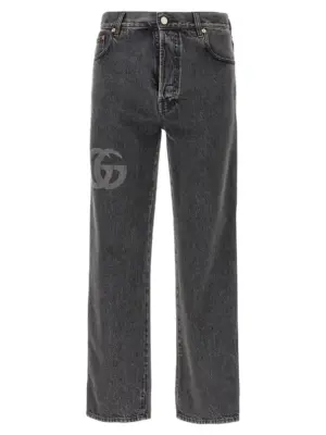 Lasered Double G jeans GUCCI Gray