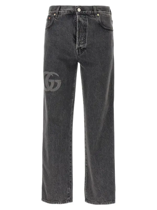 Lasered Double G jeans GUCCI Gray