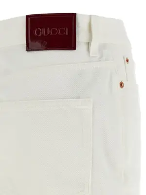 Cropped jeans 100% cotton GUCCI White