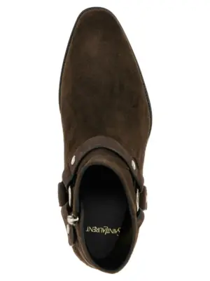 'Wyatt' ankle boots 100% leather SAINT LAURENT Brown