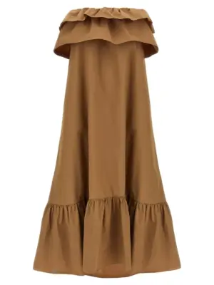 Flounce dress SAINT LAURENT Brown