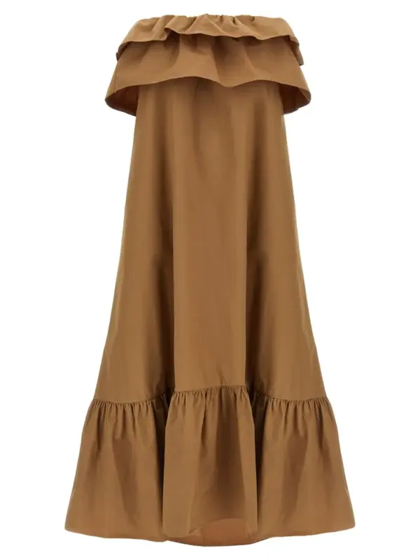 Flounce dress SAINT LAURENT Brown