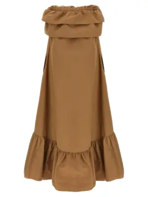 Flounce dress 818380YZ9AN2560 SAINT LAURENT Brown