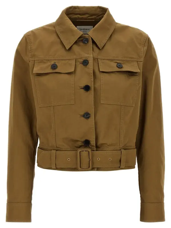 Canvas jacket SAINT LAURENT Brown