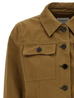 Canvas jacket Woman SAINT LAURENT Brown