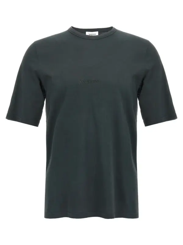 Logo embroidery t-shirt SAINT LAURENT Black