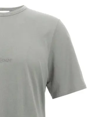 Logo embroidery t-shirt Man SAINT LAURENT Gray