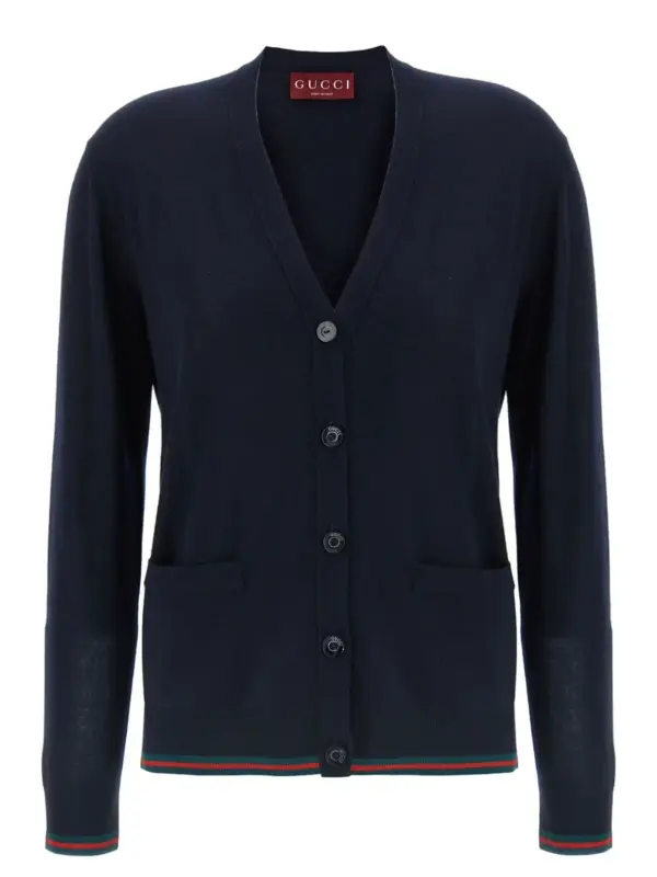 Cardigan Web GUCCI Blue