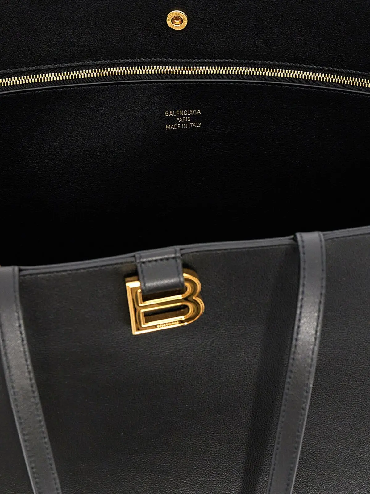 Сумка шопер Balenciaga Tote Hourglass Soft велика Чорна 4 'Tote Hourglass Soft' large shopping bag 100% calfskin leather (Bos Taurus) BALENCIAGA Black