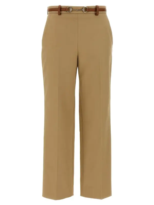 Horsebit pants GUCCI Beige
