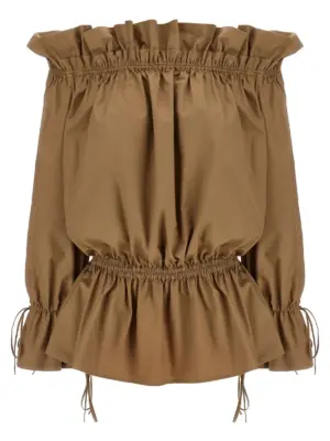 Curled dress SAINT LAURENT Beige