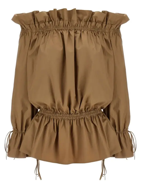 Curled dress SAINT LAURENT Beige