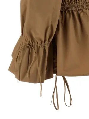 Curled dress 100% cotton SAINT LAURENT Beige