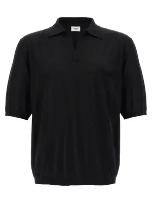 Wool polo shirt SAINT LAURENT Black