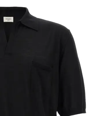 Wool polo shirt Man SAINT LAURENT Black