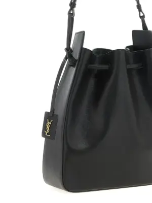 Large leather bucket bag Woman SAINT LAURENT Green