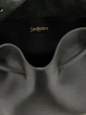 Large leather bucket bag 100% calfskin leather (Bos Taurus) SAINT LAURENT Green