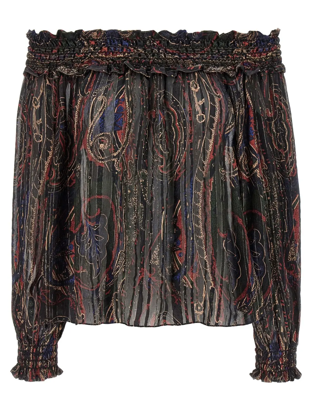 Блуза Saint Laurent Smock stitch Багатокольорова 1 Smock stitch blouse SAINT LAURENT Multicolor