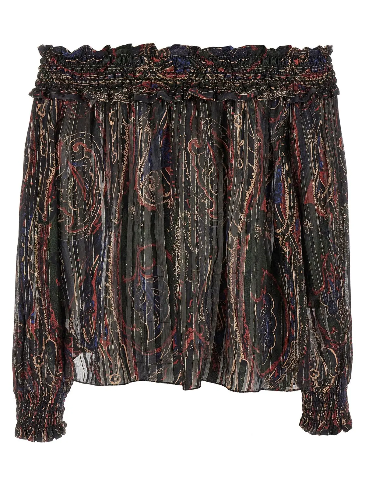 Блуза Saint Laurent Smock stitch Багатокольорова 2 Smock stitch blouse 822936Y4K431052 SAINT LAURENT Multicolor