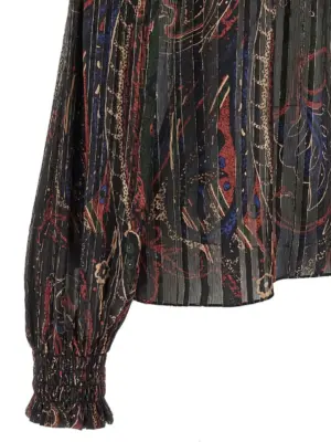 Smock stitch blouse 98% silk 2% metallic polyester SAINT LAURENT Multicolor