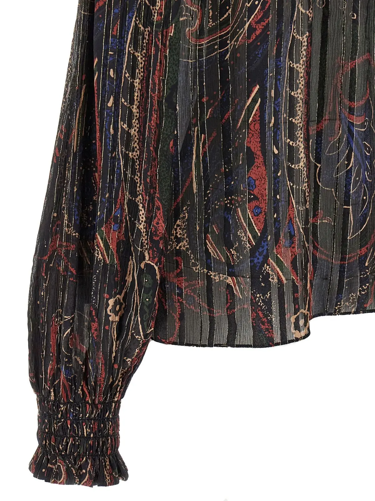 Блуза Saint Laurent Smock stitch Багатокольорова 4 Smock stitch blouse 98% silk 2% metallic polyester SAINT LAURENT Multicolor