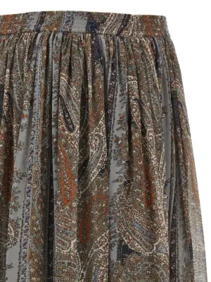 Paisley skirt 100% silk SAINT LAURENT Multicolor