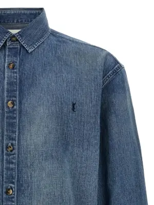 Cassandre shirt Man SAINT LAURENT Blue