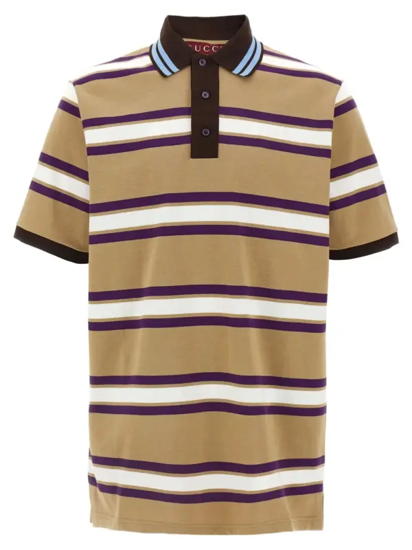 Embossed logo polo shirt GUCCI Multicolor